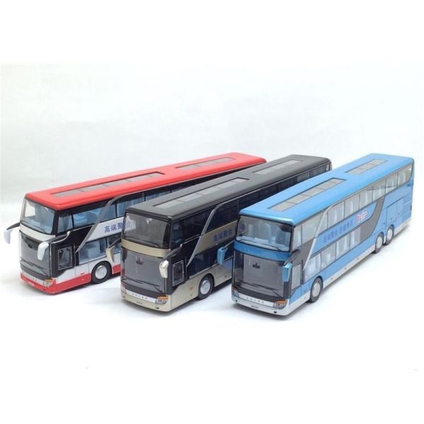 Toy Cars |   Alloy Pull Back Bus Model High Imitation Double Sightseeing Bus Flash Toy Vehicle Toy Cars Toy Cars