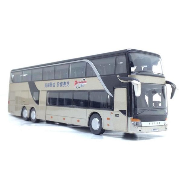 Toy Cars |   Alloy Pull Back Bus Model High Imitation Double Sightseeing Bus Flash Toy Vehicle Toy Cars Toy Cars