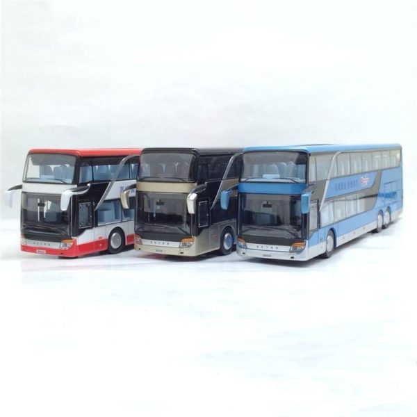 Toy Cars |   Alloy Pull Back Bus Model High Imitation Double Sightseeing Bus Flash Toy Vehicle Toy Cars Toy Cars