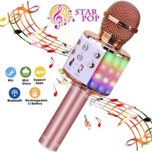 Toy Musical Instruments |   2023 New Wireless Bluetooth Karaoke Microphone Handheld Karaoke Mic Audio For Children Musical Stage Toy Music Singing Speaker Kids Gift Novelty & Gag Toys Novelty & Gag Toys