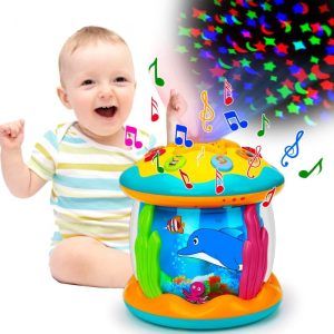 Toy Musical Instruments |   4 In 1 Musical Projector Ocean Rotating Tummy Time Learning Crawling Light Up Toys Infant Baby Toys For Toddlers 1 2 3 Year Old Boy Girl Kid Novelty & Gag Toys Novelty & Gag Toys