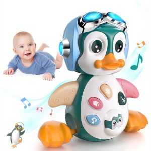 Toy Musical Instruments |   Baby Musical Toys, Infant Crawling Toy W/Lights Sounds, Interactive Penguin Early Educational Learning Moving Walking Baby Toy,1~3 Year Old Kids Toy Musical Instruments Toy Musical Instruments