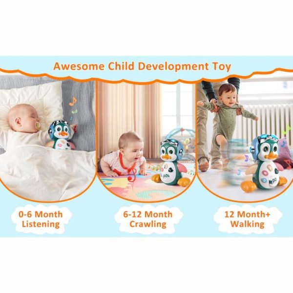 Toy Musical Instruments |   Baby Musical Toys, Infant Crawling Toy W/Lights Sounds, Interactive Penguin Early Educational Learning Moving Walking Baby Toy,1~3 Year Old Kids Toy Musical Instruments Toy Musical Instruments