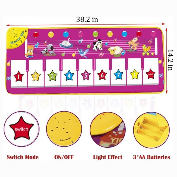 Toy Musical Instruments |   Musical Piano Mat,Toddlers Music Floor Keyboard Blanket Dance Mat With 8 Different Animal Sounds,Early Learning Educational Toys For Baby Toy Musical Instruments Toy Musical Instruments