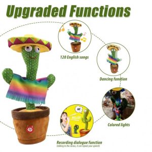 Toy Musical Instruments |   Singing Dancing Cactus Plush Toys, Funny Shaking Body Wiggling Cactus Stuffed Toys, Talking Cactus Toy With 120 English Songs & Colorful Lights Novelty & Gag Toys Novelty & Gag Toys