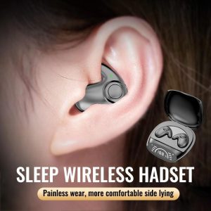 Video & Audio |   Invisible Sleep Wireless Earphone With Charging Case Bluetooth 5.3 Hidden Earbuds Lightweight Waterproof Noise Cancelling Sports Stereo Music Earphone Electronics Video & Audio