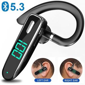 Video & Audio |   Led Display Business Single-Ear Headphone Hanging Ear Type 5.3 Bluetooth Headset Handfree Calling Wireless Headphone Electronics Video & Audio