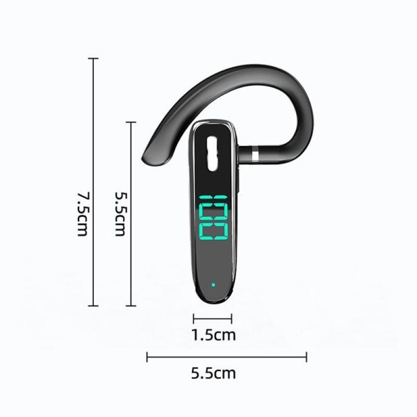 Video & Audio |   Led Display Business Single-Ear Headphone Hanging Ear Type 5.3 Bluetooth Headset Handfree Calling Wireless Headphone Electronics Video & Audio