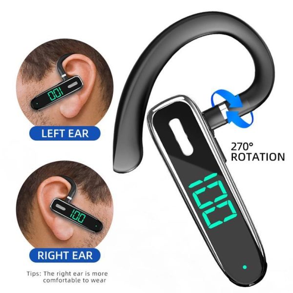 Video & Audio |   Led Display Business Single-Ear Headphone Hanging Ear Type 5.3 Bluetooth Headset Handfree Calling Wireless Headphone Electronics Video & Audio