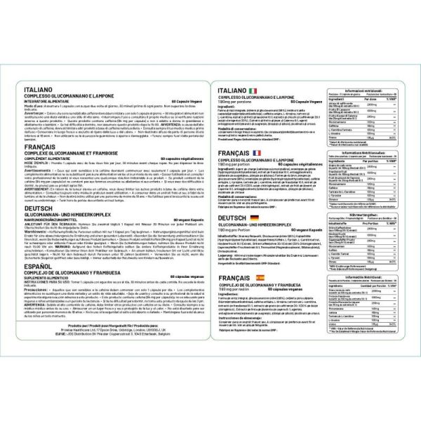 Vitamins & Food Supplements |   Glucomannan And Raspberry Advance Formulation Added With Green Coffee Bean, Cayenne Pepper, Caffeine, L-Tyrosine, L-Carnitine And Chromium Picolinate Health Vitamins & Food Supplements