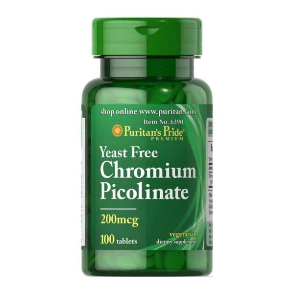 Vitamins & Food Supplements |   Puritan’s Pride Chromium Picolinate 200 Mcg Yeast Free – 100 Tabs Health Vitamins & Food Supplements