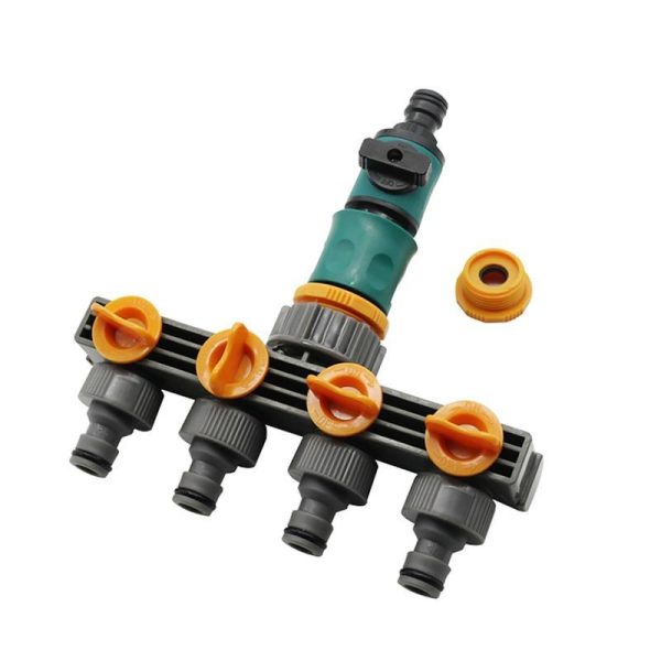 Watering & Irrigation |   1 Set (3 Pcs) 4 Way Shunt Water Pipe Splitter Hose Connector With Irrigation Control Valve Garden Irrigation Quick Connectors Outdoors & Garden Watering & Irrigation