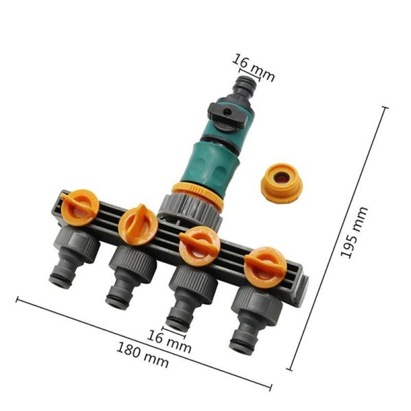 Watering & Irrigation |   1 Set (3 Pcs) 4 Way Shunt Water Pipe Splitter Hose Connector With Irrigation Control Valve Garden Irrigation Quick Connectors Outdoors & Garden Watering & Irrigation