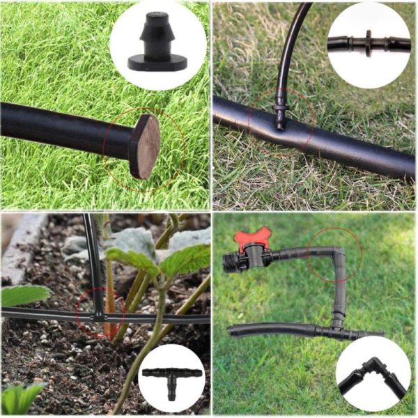 Watering & Irrigation |   200Pcs Garden Drip Irrigation Connectors Watering Fittings Kit For 4/7 Hose Outdoors & Garden Watering & Irrigation