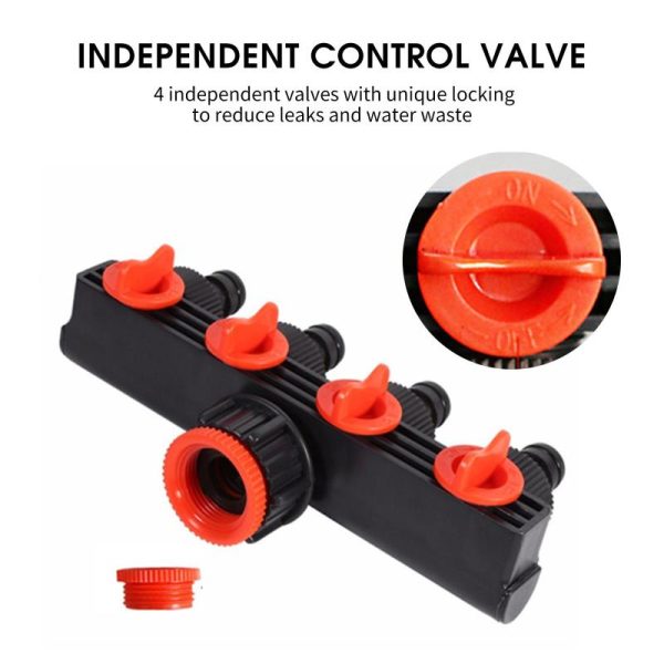 Watering & Irrigation |   4 Way Garden Hose Splitters Faucet Diverter Tap Hose Connector Hose Pipe Splitter 4 Way Water Outdoors & Garden Watering & Irrigation