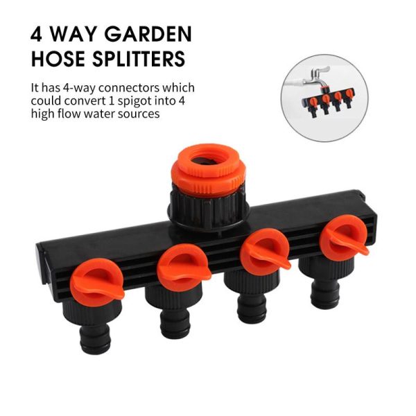 Watering & Irrigation |   4 Way Garden Hose Splitters Faucet Diverter Tap Hose Connector Hose Pipe Splitter 4 Way Water Outdoors & Garden Watering & Irrigation