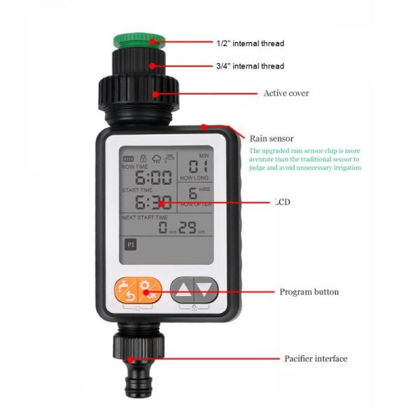 Watering & Irrigation |   Large Screen Multiple Program Irrigation Controller Garden Watering Timer Automatic Battery Operated Child Lock Manual Mode Outdoors & Garden Watering & Irrigation