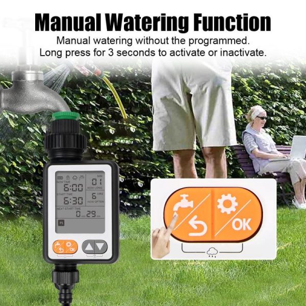 Watering & Irrigation |   Large Screen Multiple Program Irrigation Controller Garden Watering Timer Automatic Battery Operated Child Lock Manual Mode Outdoors & Garden Watering & Irrigation