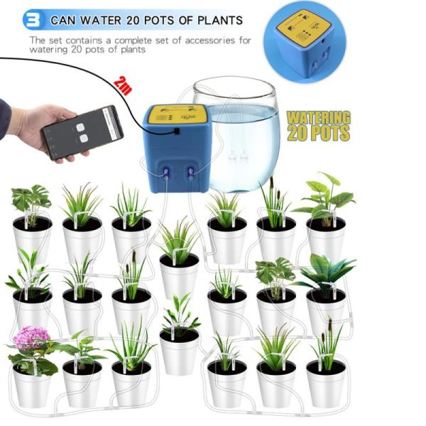 Watering & Irrigation |   Wifi Intelligent Watering Device Double Pump Timed Automatic Drip Irrigation System Remote App Outdoors & Garden Watering & Irrigation