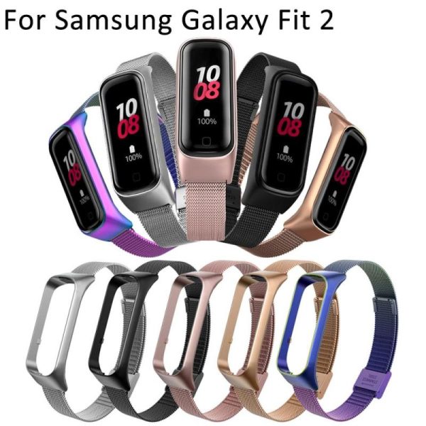 Wearables |   1Pc Metal Smart Watch Band For Samsung Galaxy Fit 2 R220 Stainless Steel Wrist Replacement Strap Bracelet Case Buckle Accessorie Electronics Wearables