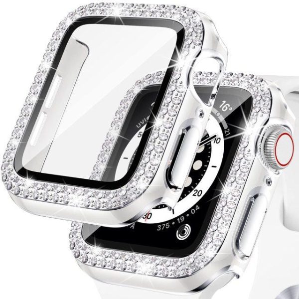 Wearables |   Case+Glass For Apple Watch 44Mm 45Mm 38Mm 42Mm 40Mm 41Mm Iwatch Accessories Diamond +Screen Protector For Iwatch Series 7 6 5 4 3 2 1 Electronics Wearables