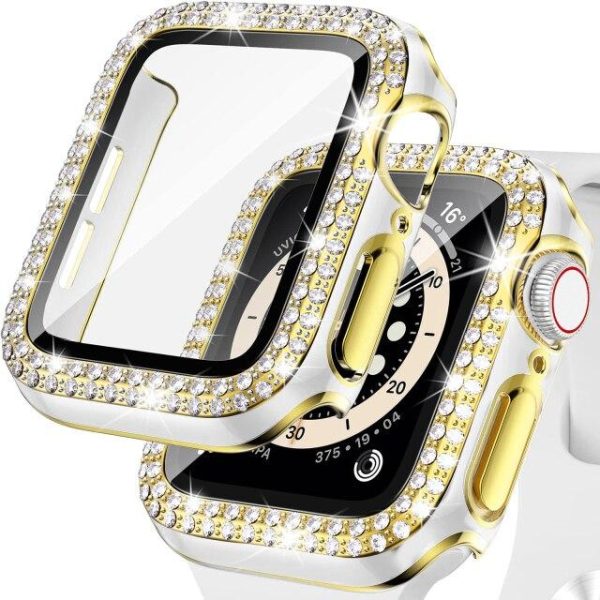 Wearables |   Case+Glass For Apple Watch 44Mm 45Mm 38Mm 42Mm 40Mm 41Mm Iwatch Accessories Diamond +Screen Protector For Iwatch Series 7 6 5 4 3 2 1 Electronics Wearables