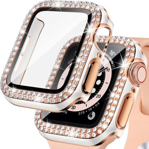 Wearables |   Case+Glass For Apple Watch 44Mm 45Mm 38Mm 42Mm 40Mm 41Mm Iwatch Accessories Diamond +Screen Protector For Iwatch Series 7 6 5 4 3 2 1 Electronics Wearables