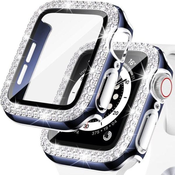 Wearables |   Case+Glass For Apple Watch 44Mm 45Mm 38Mm 42Mm 40Mm 41Mm Iwatch Accessories Diamond +Screen Protector For Iwatch Series 7 6 5 4 3 2 1 Electronics Wearables