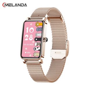 Wearables |   Melanda Fashion Smart Watch Custom Dial Full Touch Screen Ip68 Waterproof Smartwatch For Woman Lovely Bracelet Heart Rate Monitor Electronics Smartwatches & Fitness Trackers