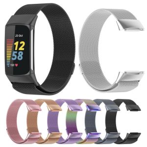 Wearables |   Milanese Wristband Strap For Fitbit Charge 5 6 Stainless Steel Bracelet Watchband Electronics Wearables