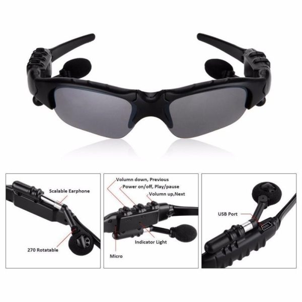 Wearables |   Wireless Bluetooth 5.1 Headset Sports Stereo Headset Phone Driving Sunglasses/Mp3 Driving Eyes Glasses With Colorful Sun Lens Electronics Wearables