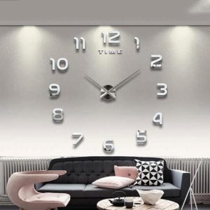 Home Decor |   Wall Clock Modern Super Large Size Metal Analog Indoor Clock Diy Frameless Clock For Living Room Cafe Decor Home & Kitchen Home Decor