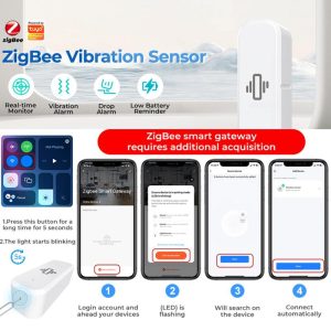 Home Security |   Tuya Zigbee Intelligent Vibration Drop Sensor Detector Real Time Motion Vibration Alarm Sensor Tuya Home & Kitchen Home Security