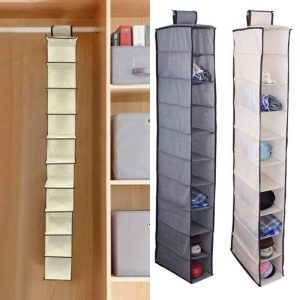 Household Supplies |   10 Pockets Hanging Clothes Storage Underwear Bag Shoes Organiser Home Room Clothes Holder Hanger Wardrobe Shelf Box Home & Kitchen Household Supplies