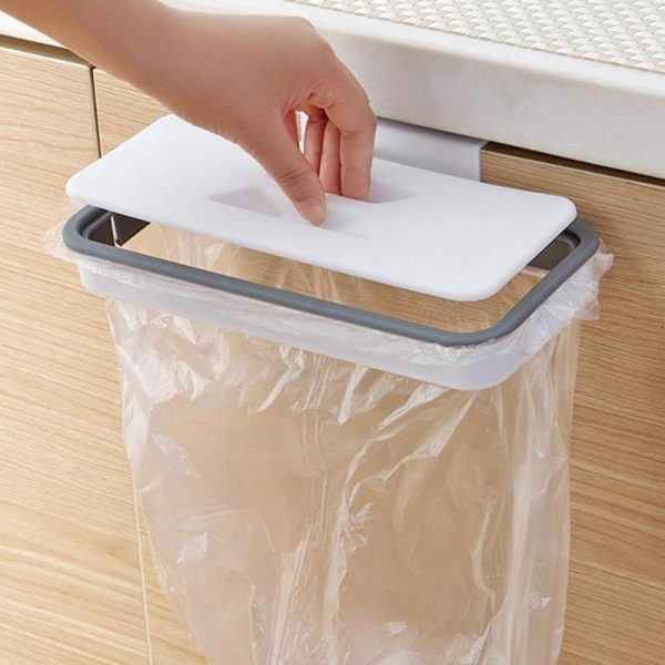 Storage |   1 X Garbage Bag Holder, Portable Plastic Garbage Bag Organiser With Lid, Hanging Garbage Bag Holder, Cabinet Door Hanger Home & Kitchen Storage