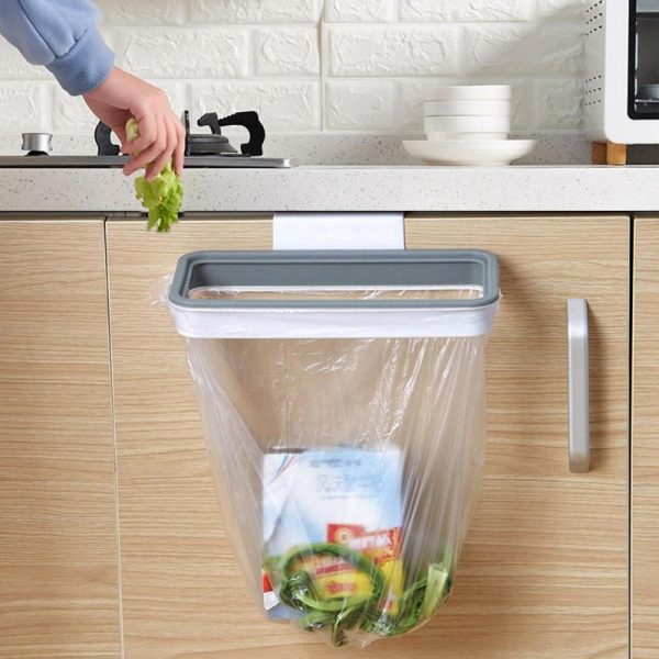 Storage |   1 X Garbage Bag Holder, Portable Plastic Garbage Bag Organiser With Lid, Hanging Garbage Bag Holder, Cabinet Door Hanger Home & Kitchen Storage