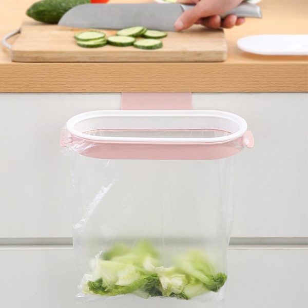 Storage |   1 X Garbage Bag Holder, Portable Plastic Garbage Bag Organiser With Lid, Hanging Garbage Bag Holder, Cabinet Door Hanger Home & Kitchen Storage