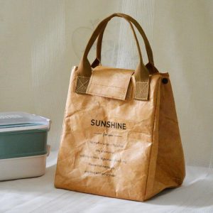 Storage |   Paper Lunch Bag Waterproof Insulation Bag Lengthen And Thicken Aluminum Foil Japanese Handbag Office Worker Student Home & Kitchen Storage