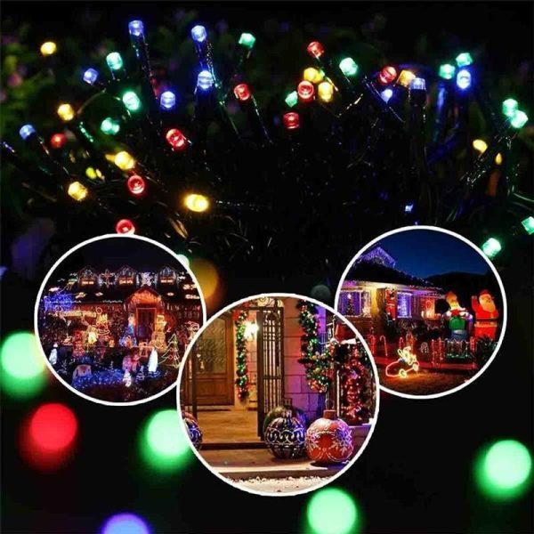 Lighting |   100Led Outdoor Led Solar String Lights Fairy Light Solar Powered Garland Lights 8 Mode Garden Wedding Decoration Waterproof Home & Kitchen Lighting