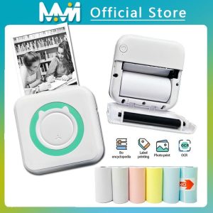 Office Equipment |   Portable Mini Thermal Printer Wirelessly Bt 203Dpi Photo Label Memo Wrong Question Printing With Usb Cable Imprimante Portable Electronics Office Equipment