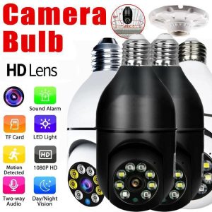 Smart Home |   Wifi E27 Bulb Surveillance Camera Night Vision Full Color Automatic Human Tracking 4X Digital Zoom Video Security Monitor Cam Electronics Smart Home