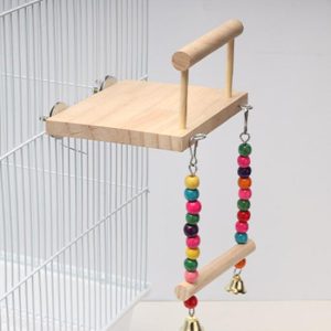 Birds |   Parrots Swing Toy Wood Platform Colorful Beads Cage Toy Bird Perch Hanging Birds Birds