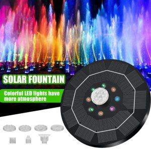 Green & Landscaping |   Attractive Solar Fountain Decor With 6 Nozzles Long Lasting Create Atmosphere Green & Landscaping Green & Landscaping