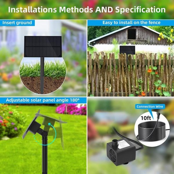 Green & Landscaping |   Solar Fountain Water Pump Kit Solar Powered Water Fountain With Stake For Outdoor Bird Bath Pond Pool Garden Fish Tank Yard Green & Landscaping Green & Landscaping