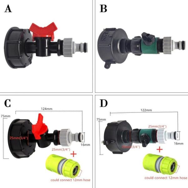 Watering & Irrigation |   3/4” Thread Ibc Tank Adapter Hose Fitting Replacement Valve Fitting Ibc Connector  Ibc Accessories Outdoors & Garden Watering & Irrigation